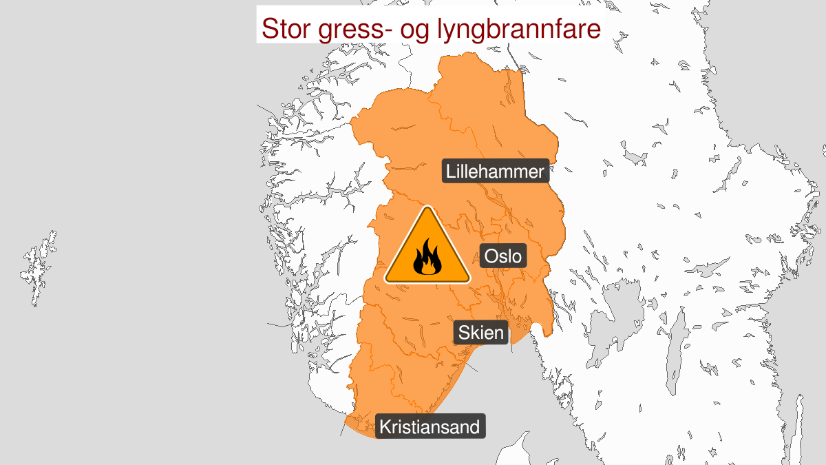 Stor skogbrannfare i Sør-Norge - Klikk for stort bilde